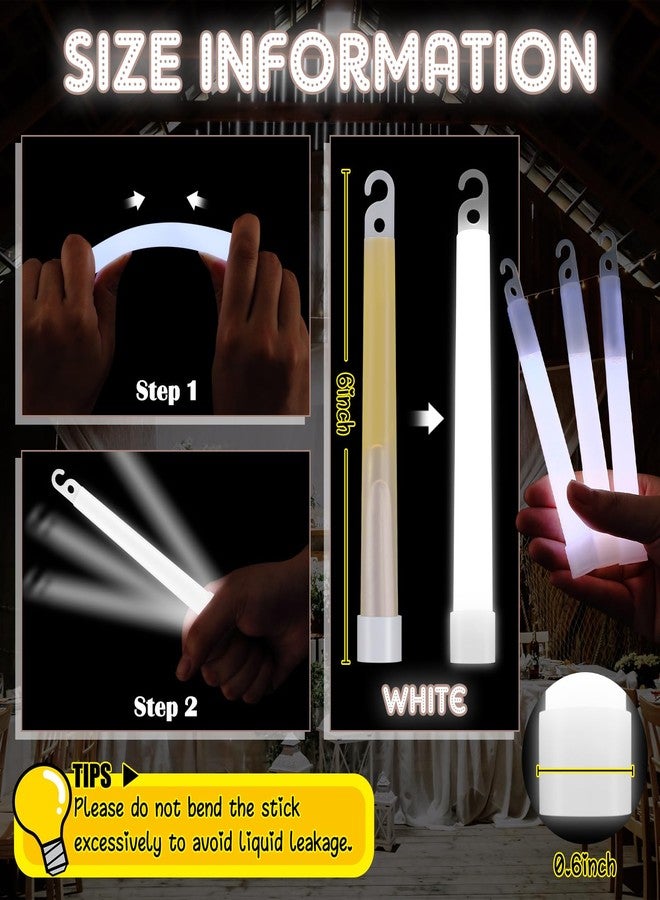 LEIFIDE 100 Pcs 6 Inch Glow Sticks Bulk White Glow Stick Light Sticks Light up Favors for Wedding Parties Activities - Image 2